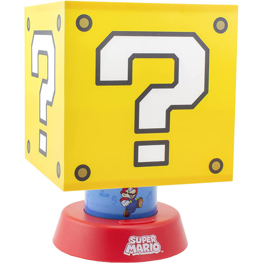 This is brand new.Super Mario Icon lamp: The Super Mario Icon Lamp can light up your space with its glowing Question Block and Mario who is underneath.