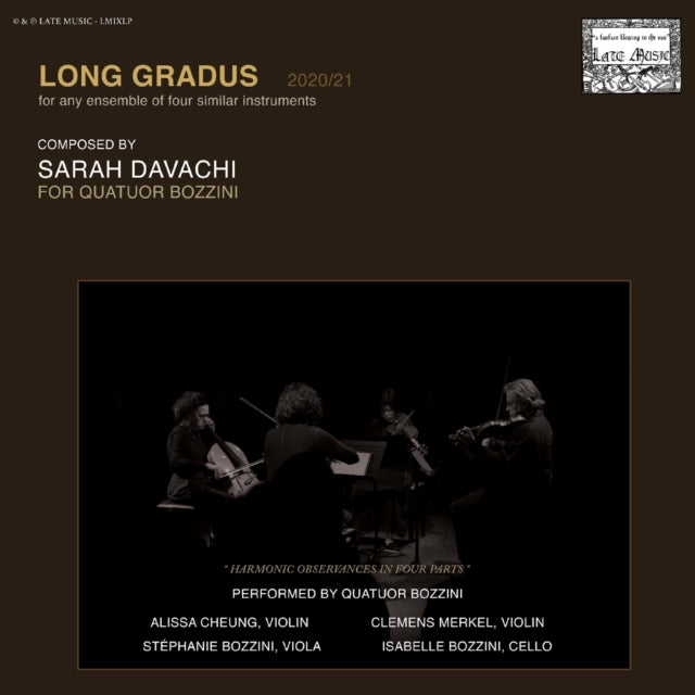 This LP Vinyl is brand new.Format: LP VinylMusic Style: ModernThis item's title is: Long Gradus (2LP)Artist:  Sarah DavachiLabel: LATE MUSICBarcode: 5056614706529Release Date: 11/3/2023