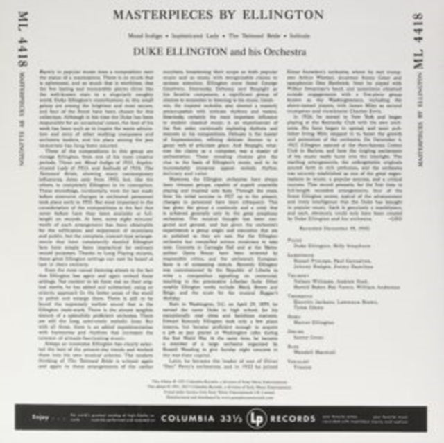 This LP Vinyl is brand new.Format: LP VinylMusic Style: SwingThis item's title is: MasterpiecesArtist: Duke & His Orchestra EllingtonLabel: Columbia MasterworksBarcode: 5060149622445Release Date: 5/17/2024