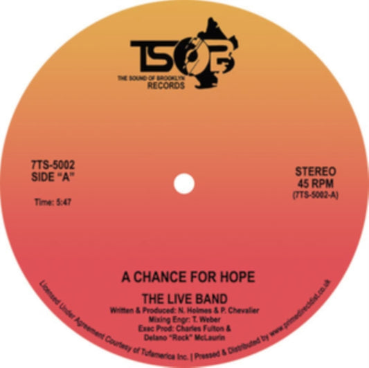 This 7 Inch Vinyl is brand new.Format: 7 Inch VinylThis item's title is: Chance For HopeArtist: Live BandLabel: TSOB RECORDSBarcode: 5060202594511Release Date: 10/16/2020