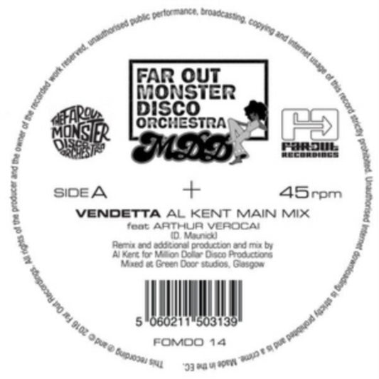 This 12 Inch Vinyl is brand new.Format: 12 Inch VinylMusic Style: LatinThis item's title is: Vendetta (Al Kent Remix)Artist: Far Out Monster Disco Orchestra / Arthur VerocaiLabel: FAR OUT RECORDINGSBarcode: 5060211503139Release Date: 5/19/2017