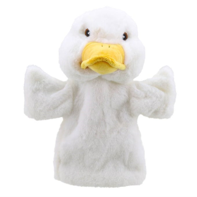 Binding: Paperback
Description: Sweet cuddly Duck from the new Eco Puppet Buddies range made from 100% recycled plastic bottles. This beautiful collection features embroidered eyes and wonderfully soft materials and offers a lot of fun at an excellent price point.