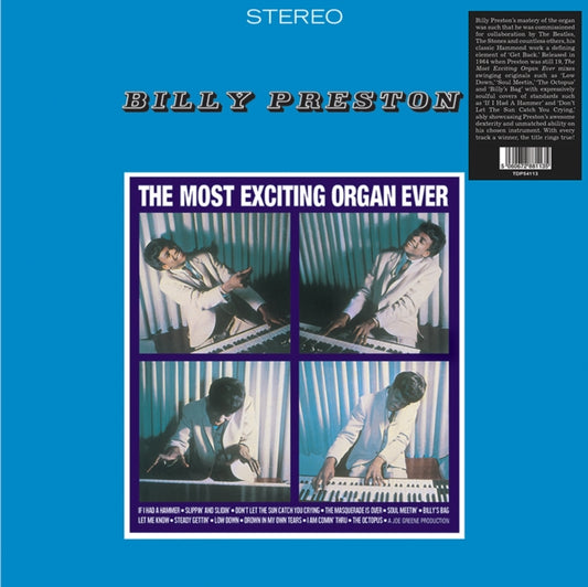 This LP Vinyl is brand new.Format: LP VinylMusic Style: Rhythm & BluesThis item's title is: Most Exciting Organ EverArtist: Billy PrestonLabel: Trading PlacesBarcode: 5060672881135Release Date: 5/12/2023
