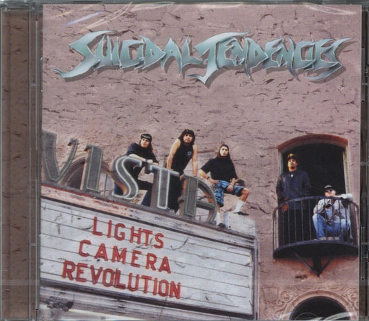 This CD is brand new.Format: CDMusic Style: ThrashThis item's title is: Lights Camera RevolutionArtist: Suicidal TendenciesLabel: EPIC IMPORTBarcode: 5099746656928Release Date: 6/29/1990