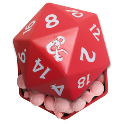 This is brand new.Roll for sweetness with the "Dungeons & Dragons: D20 Cherry Potion Candy!" This enchanting set includes 12 D20-shaped tins, each filled with delicious cherry-flavored candies that are sure to cast a spell on your taste buds.