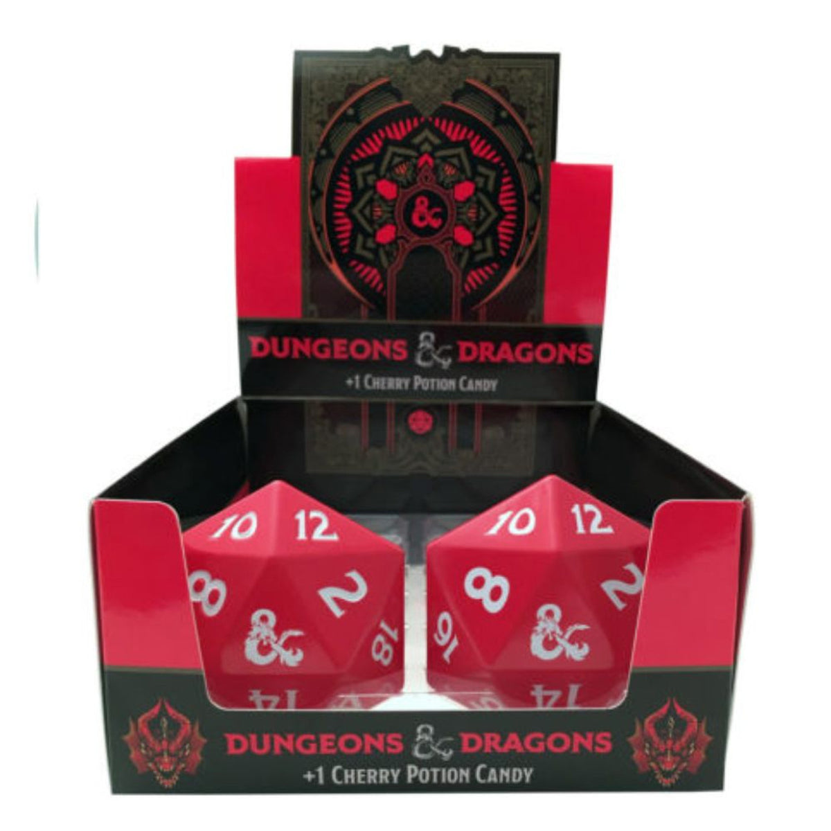This is brand new.Roll for sweetness with the "Dungeons & Dragons: D20 Cherry Potion Candy!" This enchanting set includes 12 D20-shaped tins, each filled with delicious cherry-flavored candies that are sure to cast a spell on your taste buds.