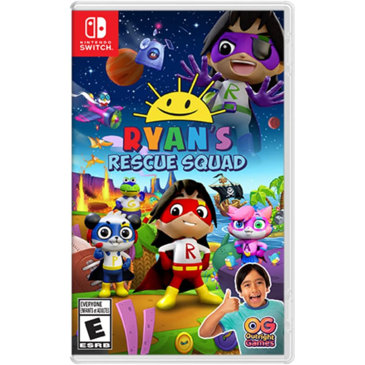 This is brand new.Ryan’s friends have been kidnapped by evil Dark Titan, Robo Combo, and Packrat – and only you can rescue them! Set out on a quest across four exciting worlds packed with slime, spaceship-flying bosses, and Ryan’s Surprise Eggs.