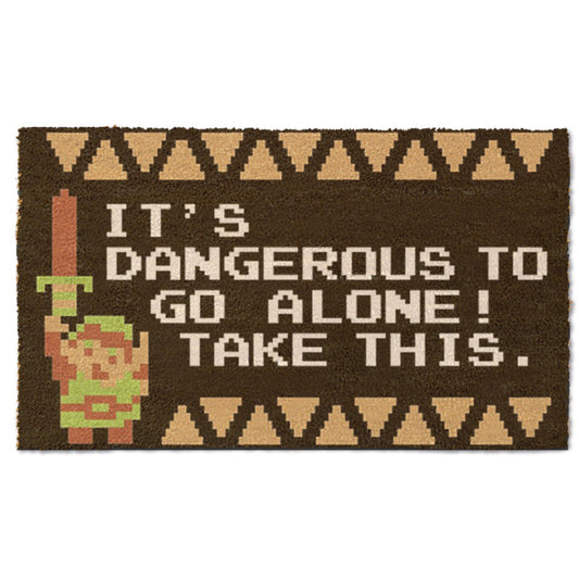 This is brand new.Full size door mat! 29.25 x 17.25 x 1This item's title is: Door Mat - Zelda: It's DangerousBarcode: 638211211146This was released: 2018