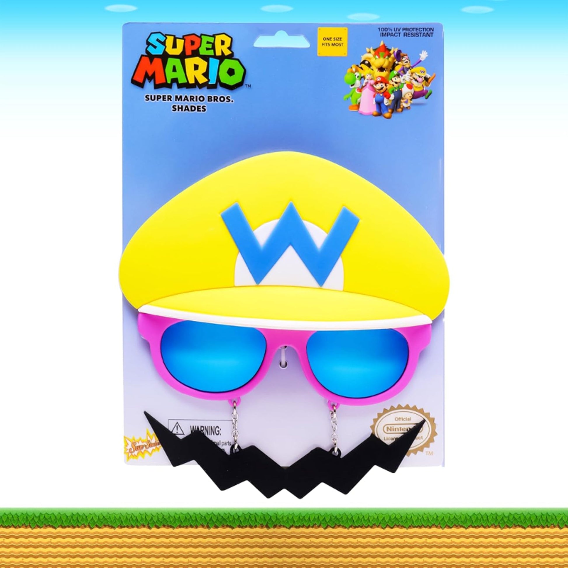 Sun-Staches Super Mario - Wario w/ Musatche