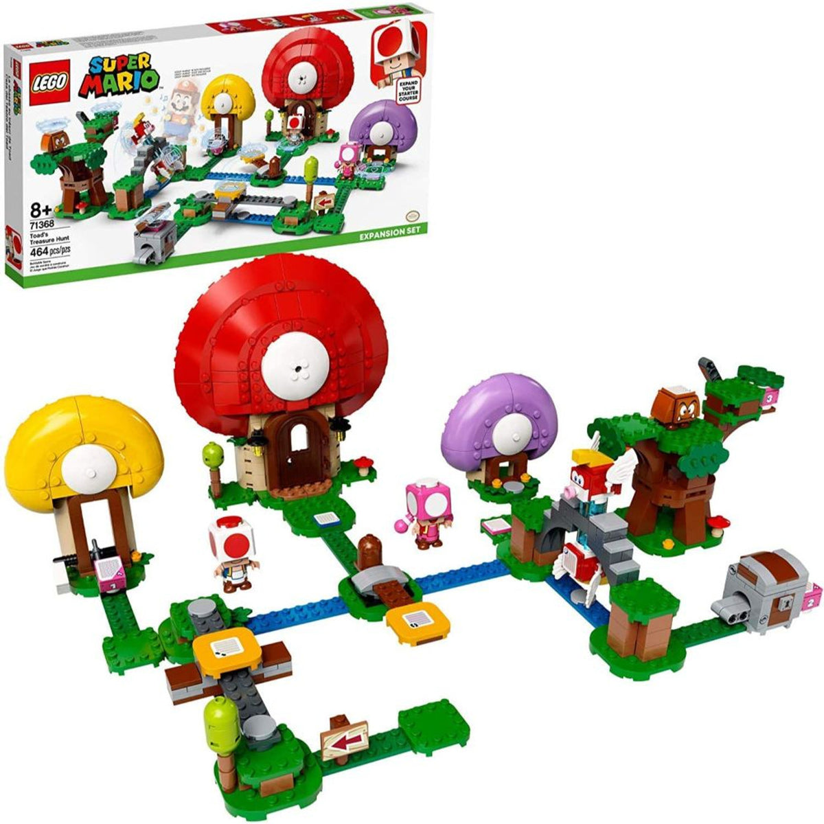 This is brand new.Players must defeat enemies and overcome challenges in Toad Village with this LEGO Super Mario Toad’s Treasure Hunt Expansion Set (71368). A super gift for kids to add to their LEGO Super Mario Starter Course (71360), it features cute Toad and Toadette toy figures, 2 Cheep Cheeps and a Goomba.