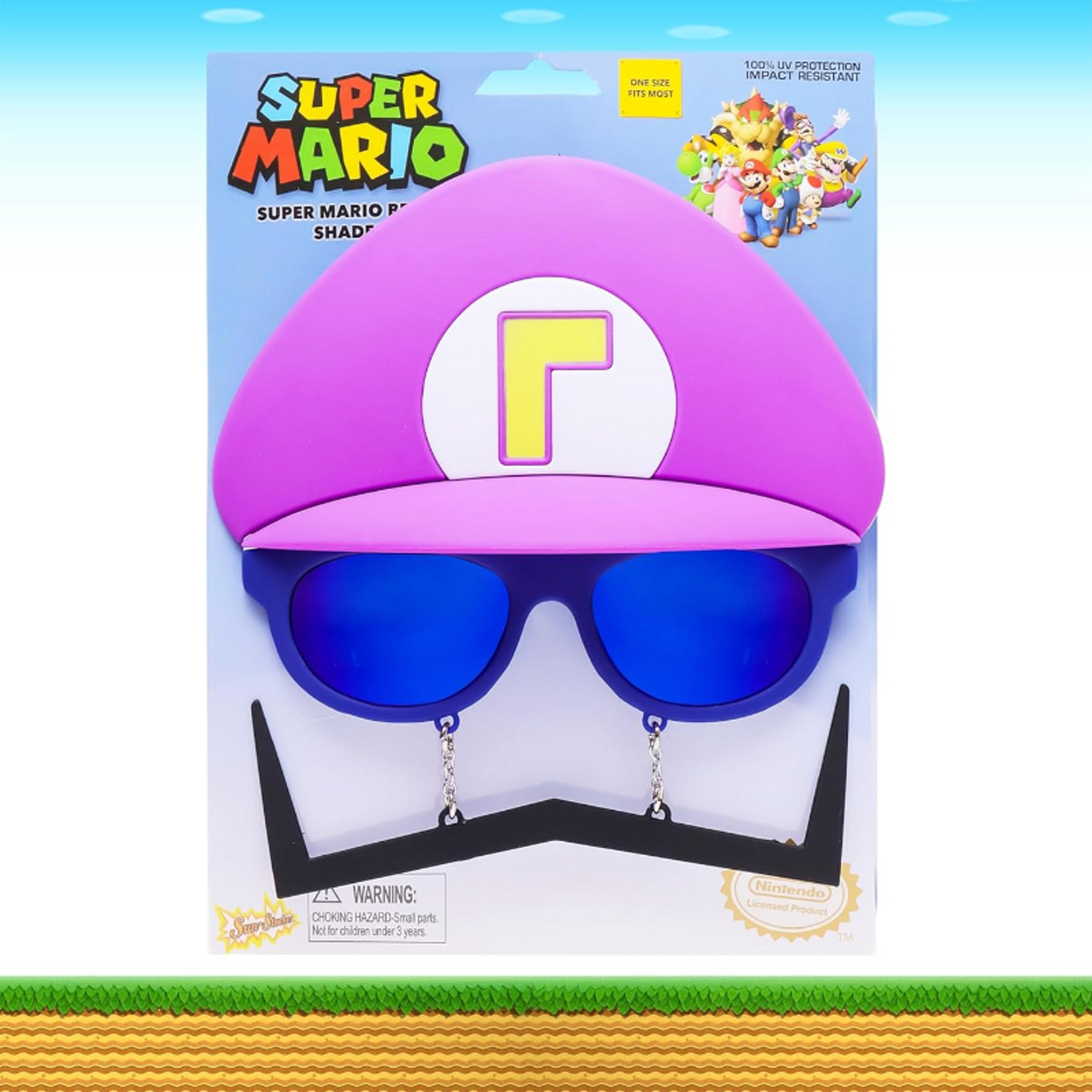 Sun-Staches Super Mario - Waluigi w/ Mustache
