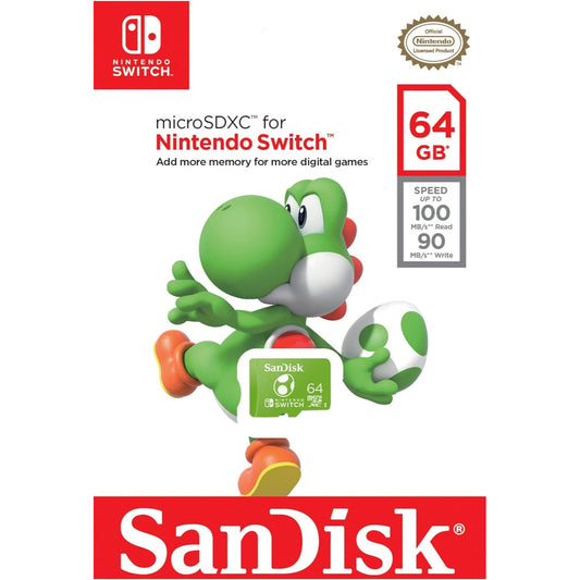 This is brand new.With incredible speed, the official licensed SanDisk microSDXC card for the Nintendo Switch System lets you add up to 64GB of space to your system. Spend less time waiting and more time gaming with read and write speeds of up to 100MB/s and 90MB/s respectively.