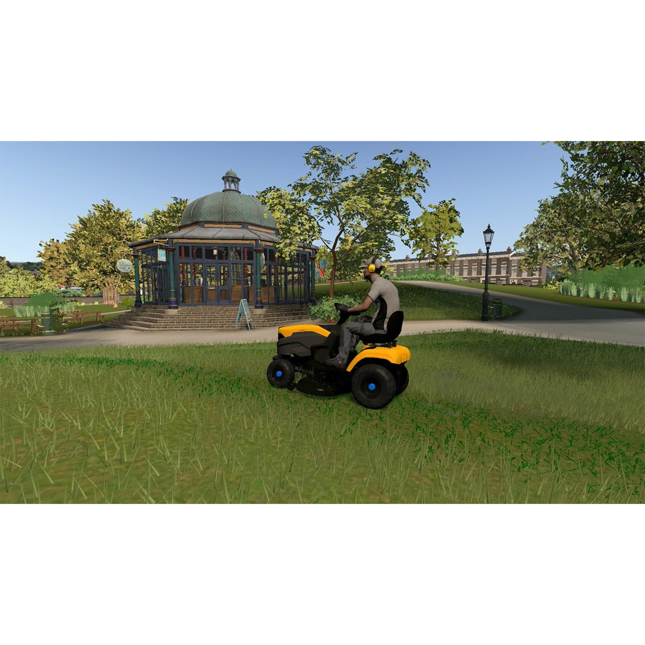 This is brand new.Dive into the meticulously detailed world of Lawn Mowing Simulator and immerse yourself in the breathtaking beauty of the British countryside.