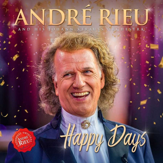 Product Image : This CD is brand new.<br>Format: CD<br>Music Style: Modern Classical<br>This item's title is: Happy Days<br>Artist: Andre; Johann Strauss Orchestra Rieu<br>Barcode: 7444754878899<br>Release Date: 11/22/2019