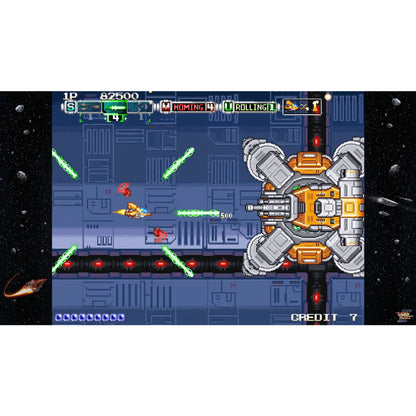 This is brand new.The sequel to the famous shoot’em up from Visco studio is coming to PixelHeart. It’s time to bring out your good old spaceship fighter in ANDRO DUNOS 2.
Once upon a time…
Andro Dunos (アンドロデュノス, in japanese) is a side scrolling arcade game from shoot’em up category (Shmup).