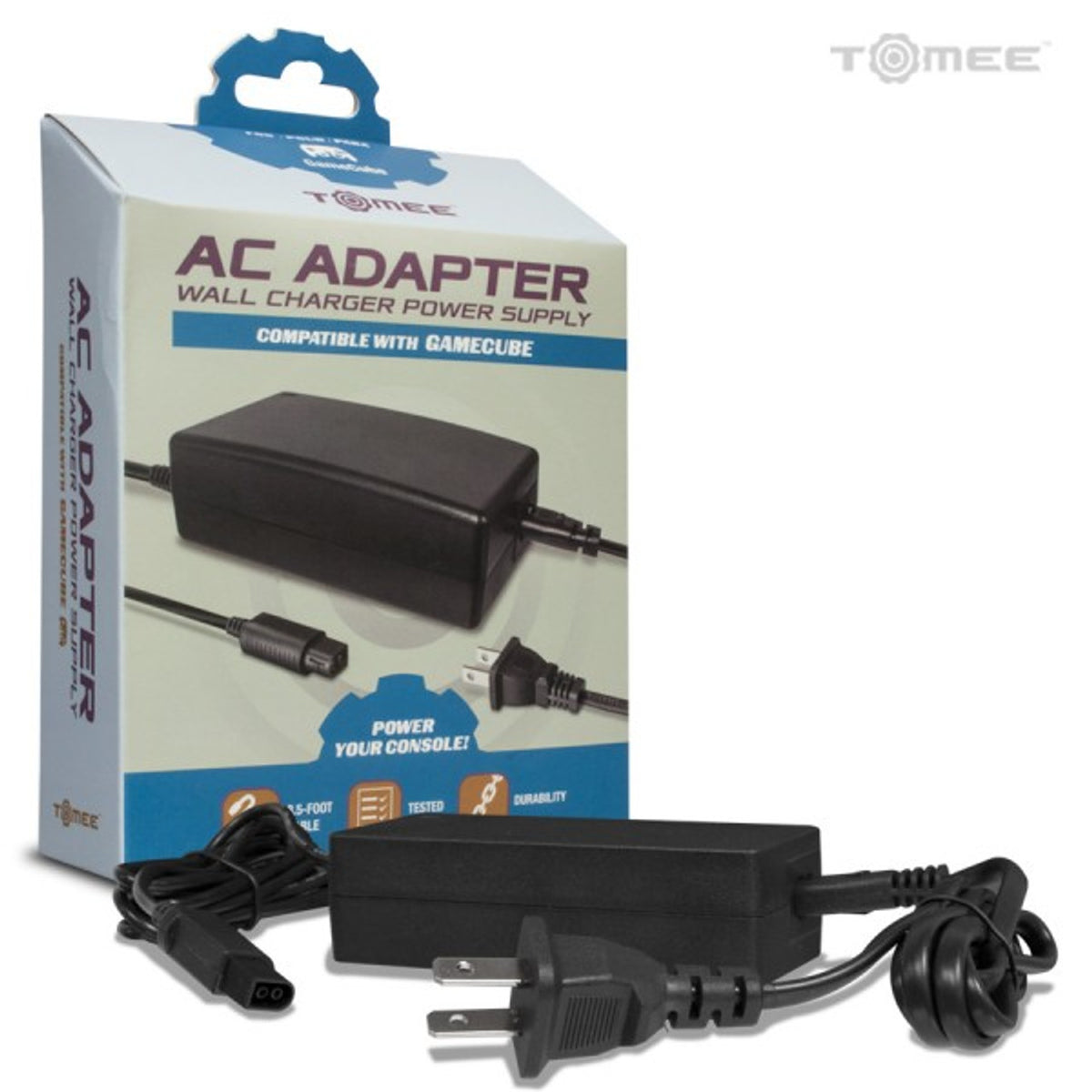 This is brand new.Replace your lost or broken GameCube AC adapter with the Tomee AC Adapter for GameCube! The AC cord is detachable for greater flexibility.
Compatible with GameCube
Replaces lost or broken AC Adapter
Input: AC 100-240V 50/60 Hz
Output: DC 12V 3.