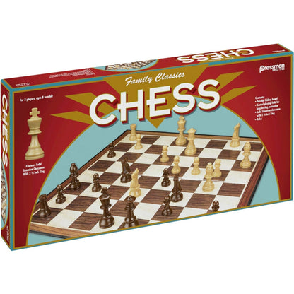 This is brand new.This is the perfect chess set to add to your family game collection. This set includes a folding chess board and full-size Staunton chess pieces, which features a 2.5" King. For 2 players, ages 8 and up.