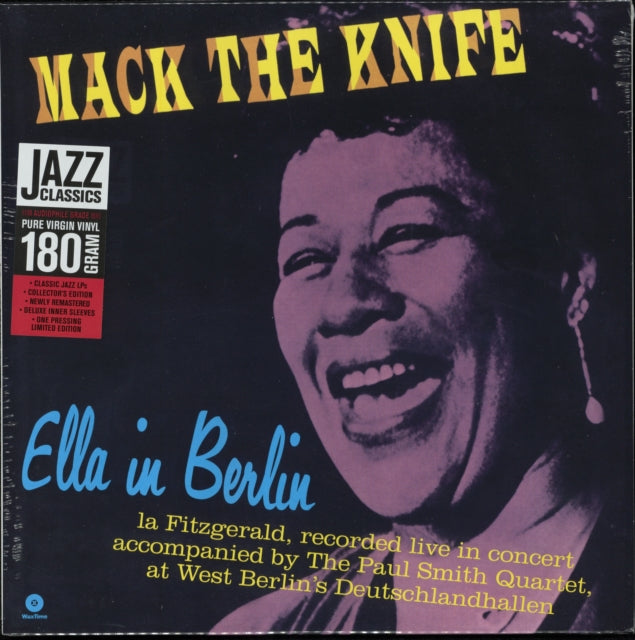 This LP Vinyl is brand new.Format: LP VinylMusic Style: BopThis item's title is: Mack The Kinfe: Ella In BerlinArtist: Ella FitzgeraldLabel: WAX TIMEBarcode: 8436028697571Release Date: 3/1/2011