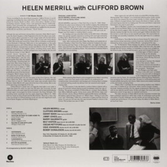 This LP Vinyl is brand new.Format: LP VinylMusic Style: Hard BopThis item's title is: With Clifford BrownArtist: Helen MerrillLabel: WaxTimeBarcode: 8436028698936Release Date: 9/20/2011
