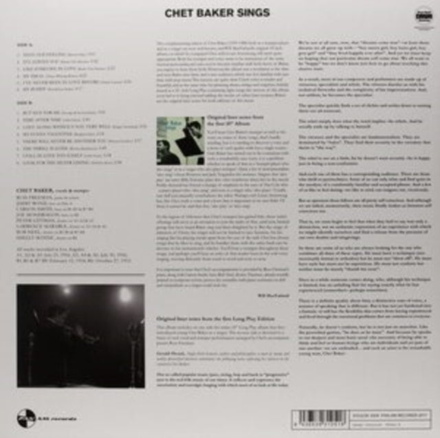 This LP Vinyl is brand new.Format: LP VinylMusic Style: Cool JazzThis item's title is: SingsArtist: Chet BakerLabel: Pan Am RecordsBarcode: 8436539310518Release Date: 12/6/2011