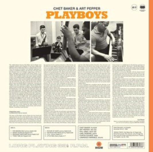 This LP Vinyl is brand new.Format: LP VinylThis item's title is: Playboys (1 Bonus Track/Limited Solid Orange LP Vinyl/180G/Dmm)Artist: Chet & Art Pepper BakerLabel: WAXTIME IN COLORBarcode: 8436559465366Release Date: 10/1/2018