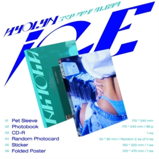 Product Image : This CD is brand new.<br>Format: CD<br>Music Style: K-pop<br>This item's title is: Ice<br>Artist: Hyolyn<br>Barcode: 8809696007711<br>Release Date: 7/19/2022