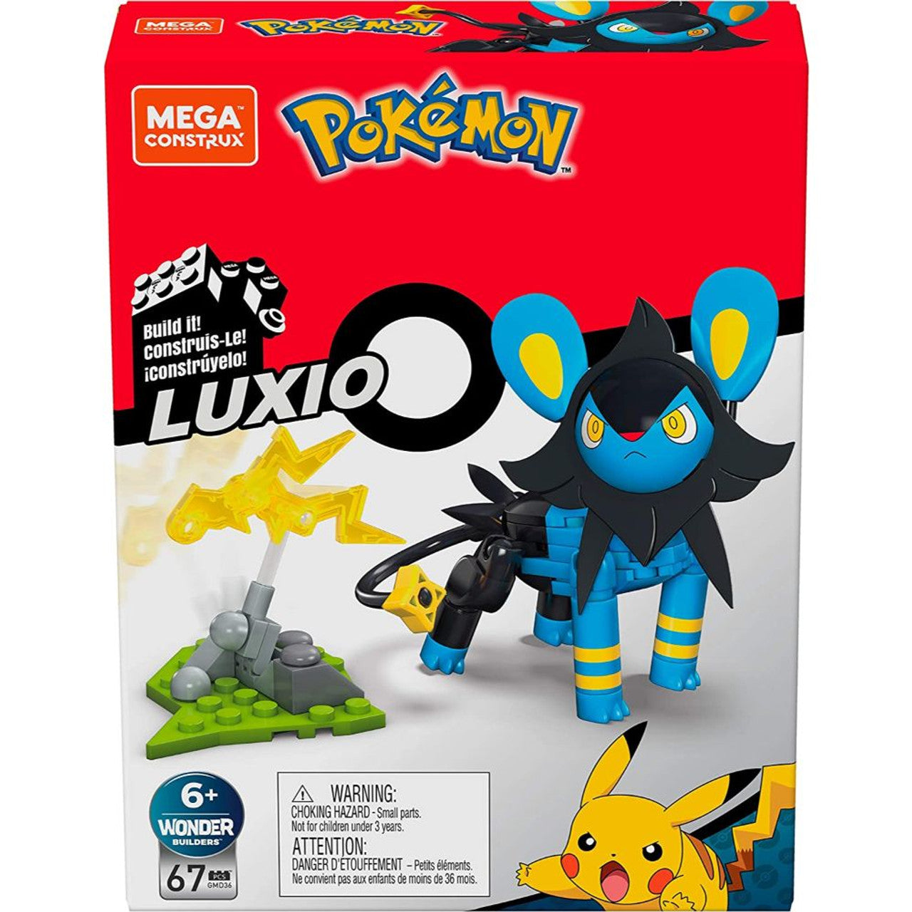 This is brand new.Amp up the battle with Luxio. Build this all-time favorite Pokemon and pose it in a one of many battle stances before unleashing a fierce Electric-type attack. Then, build its electric battle effect and activate its powerful swivel blast with the touch of your hand. That'll spark the battle.