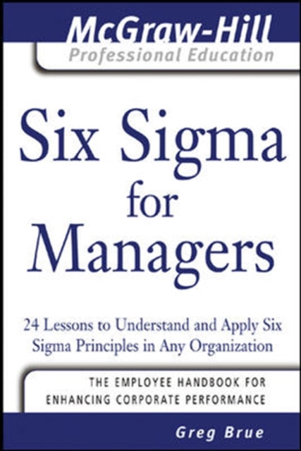 Binding: Paperback
Description: Six Sigma can be a complex and intimidating subject with its emphasis on statistics and charts. Novices to the Six Sigma approach will appreciate a slim primer that gives an overview and practical advice on how to implement Six Sigma practices in everyday business.