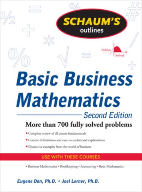 Binding: Paperback
Description: Tough Test Questions? Missed Lectures? Not Enough Time? Fortunately for you there's Schaum's Outlines. More than 40 million students have trusted Schaum's to help them succeed in the classroom and on exams. Schaum's is the key to faster learning and higher grades in every subject.