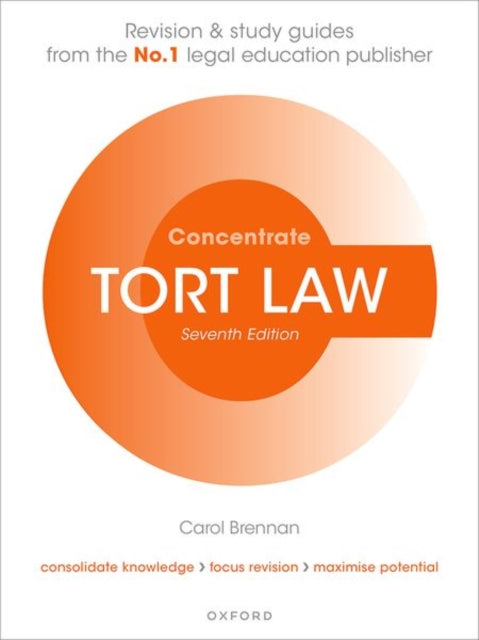 Binding: Paperback
Description: Tort Law Concentrate is written and designed to help you succeed. Written by experts and covering all key topics Concentrate guides go above and beyond not only consolidating your learning but focusing your revision and maximising your exam performance.