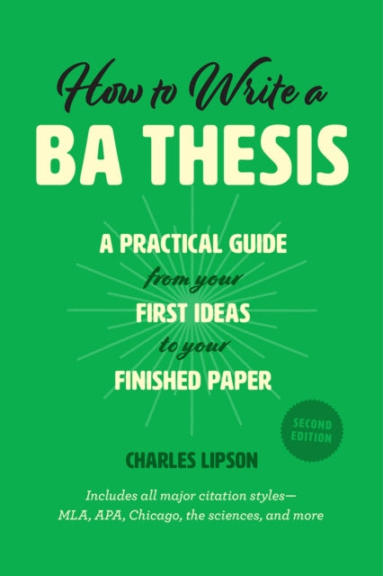 Binding: Paperback
Description: In offering helpful tips and advice on matters ranging from library research and proper citations to document version control and managing what's on your computer screen as a deadline looms Charles Lipson has written an invaluable comprehensive guide for students and faculty alike.