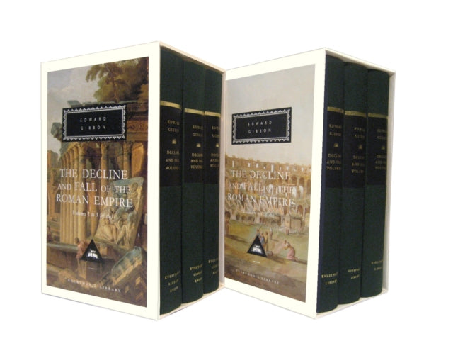 Binding: Hardcover
Description: Edward Gibbon's classic timeless work of ancient Roman history in 6 volumes collected into 2 box sets in beautiful enduring hardcover editions with elegant cloth sewn bindings gold stamped covers and silk ribbon markers.