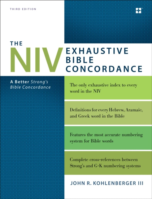 Binding: Hardcover
Description: The only fully updated and exhaustive index to every word in the NIV Bible. Whether you're doing word or topical studies for seminary papers sermon prep or just for fun; this Bible concordance is essential for helping you find the Scripture passage or verse you're looking for.