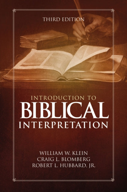 Binding: Hardcover
Description: Introduction to Biblical Interpretation now in its third edition is a bestselling hermeneutics textbook that sets forth concise logical and practical guidelines for discovering the truth in God's Word.