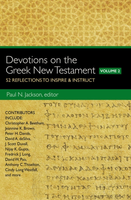 Binding: Paperback
Description: Devotions on the Greek New Testament Volume Two contains an entirely new set of 52 devotions based on the Greek New Testament and written by some of today's best biblical language scholars.