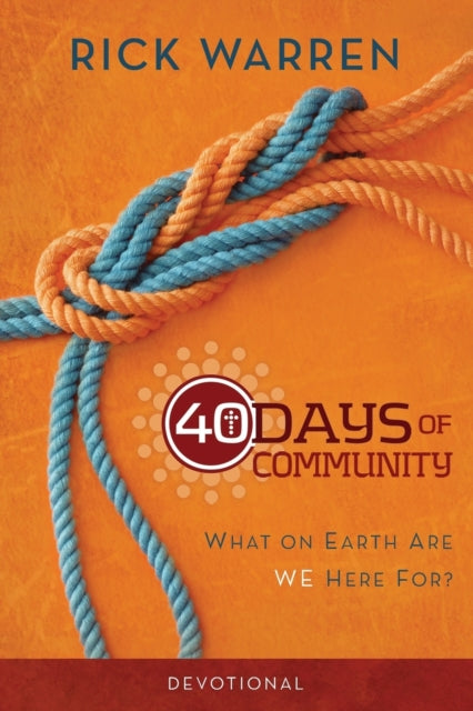 Binding: Paperback
Description: The 40 Days of Community five - session devotional part of the Living with Purpose small group Bible study by Rick Warren is a dynamic individual or small group study that will help you learn how to fulfill God's five purposes for your life.