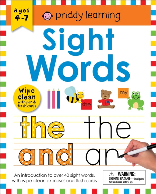 Binding: Educational And Professional
Description: This Roger Priddy Sight Words wipe - clean workbook will help your child master the most common words in the English language. It comes with a dry - wipe pen perforated flash cards and 48 pages of activities to help build their reading and writing confidence.