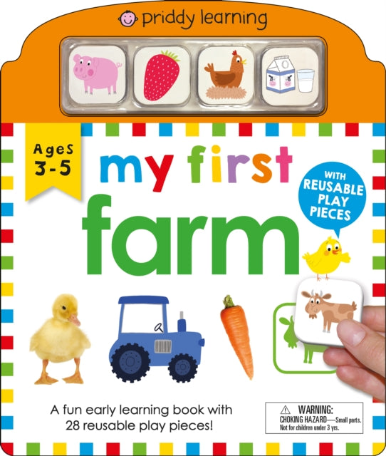 Binding: Special Bindings
Description: Roger Priddy's My First Play and Learn: My First Farm is a fun first concepts board book with reusable play pieces! Preschoolers can take a trip around the farm and learn about key early learning topics such as colors matching and sorting.