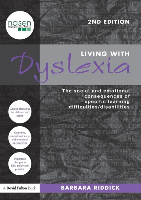 Binding: Paperback
Description: This book reinforces the need for understanding and support for children with dyslexia from parents and teachers but also the importance of the children's own understanding of their strengths and weaknesses in order to fulfil their potential.