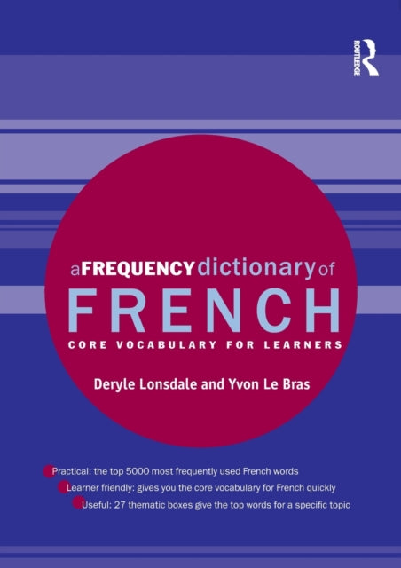 Binding: Paperback
Description: A Frequency Dictionary of French is an invaluable tool for all learners of French providing a list of the 5000 most frequently used words in the language.