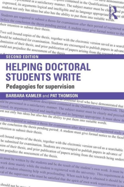 Binding: Paperback
Description: Helping Doctoral Students Write offers a proven approach to effective doctoral writing. By treating research as writing and writing as research the authors offer pedagogical strategies for doctoral supervisors that will assist the production of well - argued and lively dissertations.