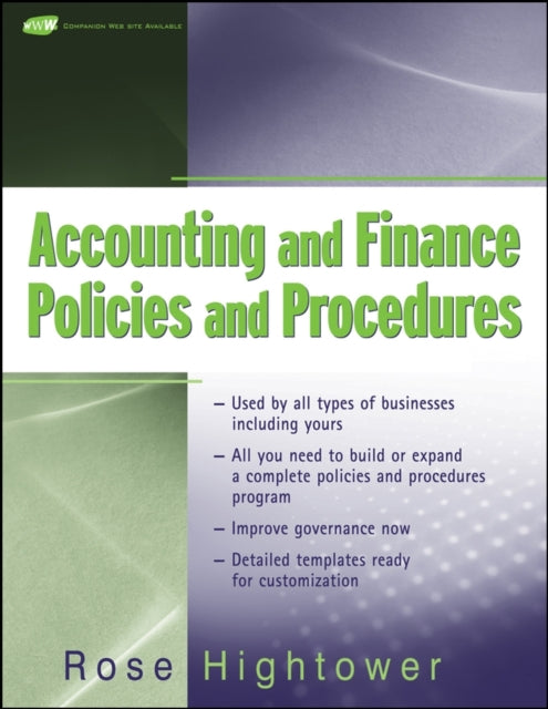 Binding: Paperback
Description: Policies and procedures are the foundation of internal controls for organizations.