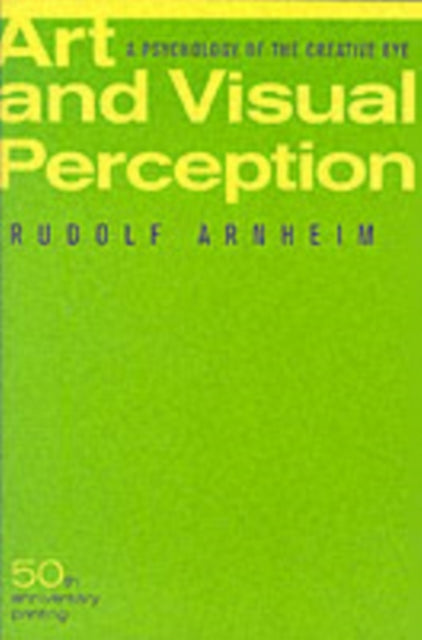 Binding: Paperback
Description: Since its publication fifty years ago this work has established itself as a classic. It casts the visual process in psychological terms and describes the creative way one's eye organizes visual material according to specific psychological premises.