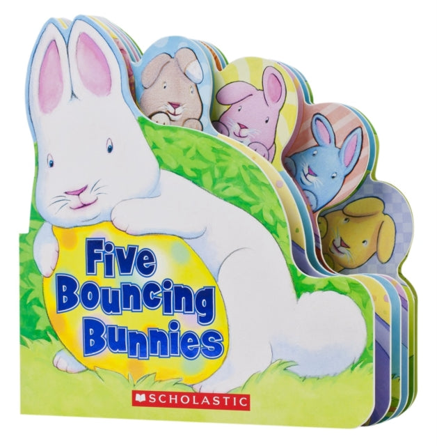 Binding: Special Bindings
Description: Five bouncing bunnies Hopping on the floor One jumps away And then there were. FOUR! These five bouncy bunnies are ready for the Easter season in this shaped tabbed board book with flocking and foil.