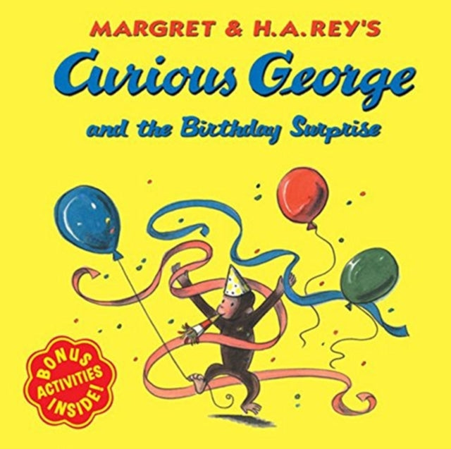 Binding: Paperback
Description: George is curious about the party supplies he finds around his house. It must be a birthday! But whose? When the man with the yellow hat tells George that he is planning a surprise of course George is curious. Before long George finds a hat noisemakers decorations and games.