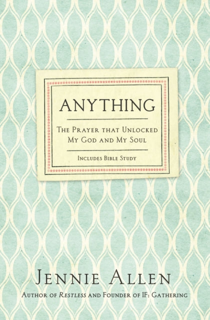 Binding: Paperback
Description: What if you promised God you would do anything and he took you up on it? Anything is a prayer of surrender that will move you to stop chasing happiness and start living a surrendered life that matters.