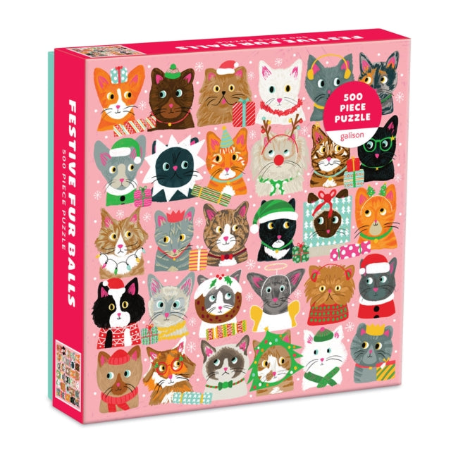 Binding: Toys & Hobbies
Description: There are thirty fun and unique cats featured on the Festive Fur Balls 500 Piece Puzzle from Galison.