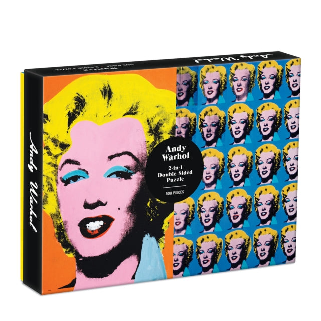 Binding: Toys & Hobbies
Description: Two puzzles in one! The The Andy Warhol Marilyn 500 Piece Double Sided Puzzle from Galison features two versions of Warhol's iconic Marilyn Pop Art masterpiece. Puzzle pieces have a matte finish on one side and glossy on the other for easy sorting.