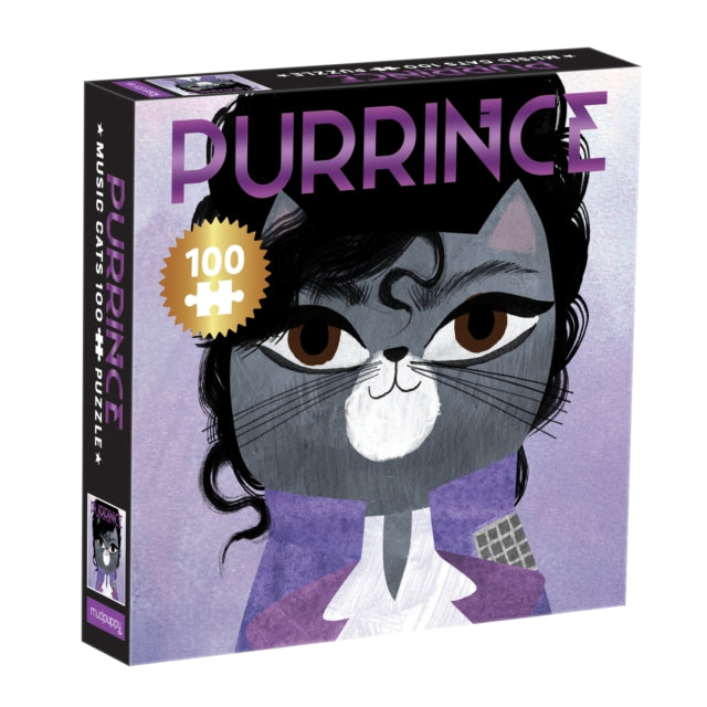 Binding: Toys & Hobbies
Description: Introduce a music legend with this puzzle inspired by the iconic pop star. The Purrince Music Cats 100 Piece Puzzle includes cool shiny foil embellishments on the box and puzzle and is great fun for everyone.