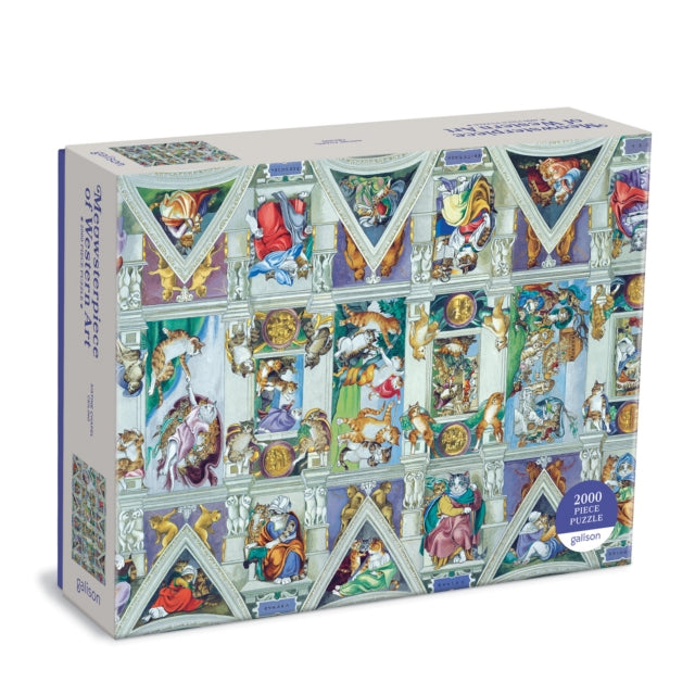 Binding: Toys & Hobbies
Description: The Sistine Chapel Ceiling Meowsterpiece of Western Art 2000 Piece Puzzle from Galison features an amusing feline interpretation of the iconic High Renaissance paintings of Michaelangelo.